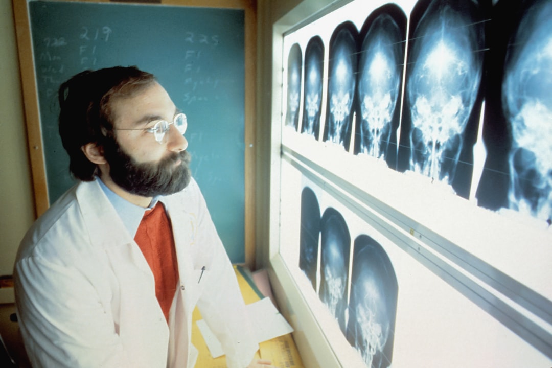 Radiologist reviewing diagnostic images
